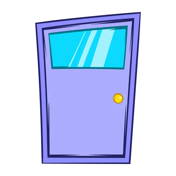 Violet dörren ikonen, tecknad stil — Stock vektor