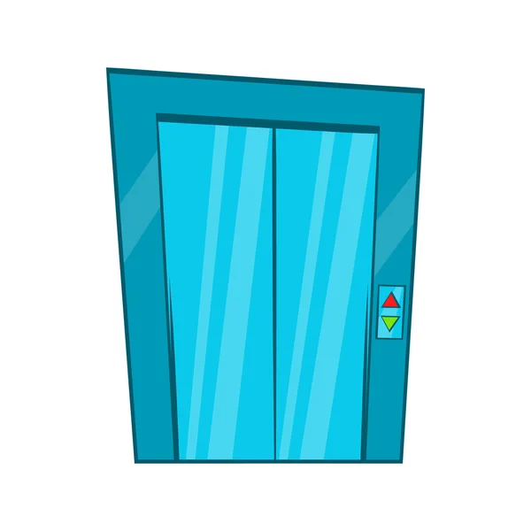 閉じたドアのアイコン、漫画のスタイルとエレベーター — ストックベクタ