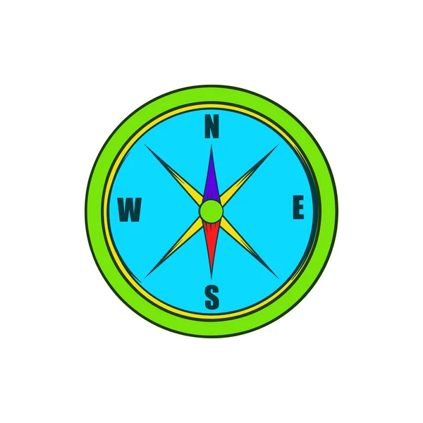 Compass icon in cartoon style — Stock Vector