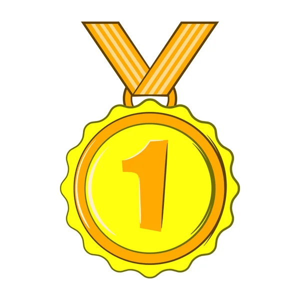 Medal for first place icon, cartoon style — Stock Vector