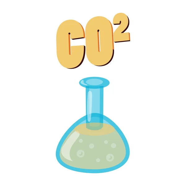 Carbon dioxide in test flask, CO2 icon — Stock Vector