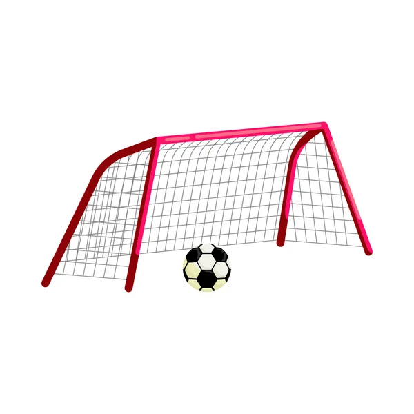 Soccer goal and ball icon, cartoon style — Stock Vector