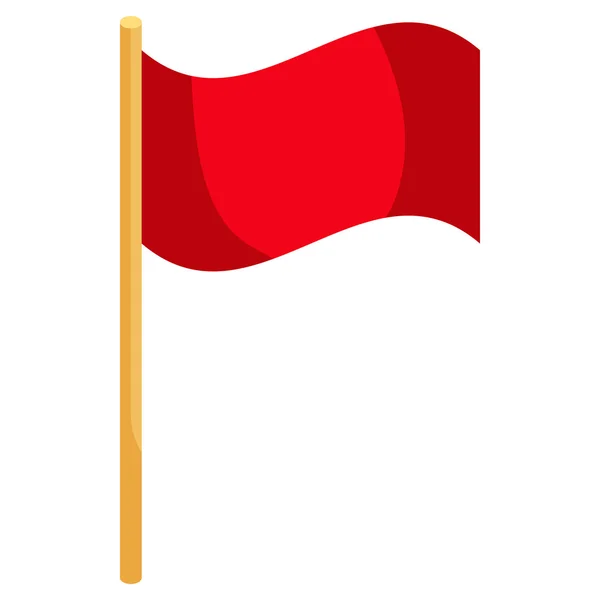 Červený fotbalový koutek ikona příznaku, kreslený styl — Stockový vektor