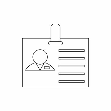 Kimlik kartınızı atacı simgesi, ince çizgi stili