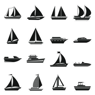 gemi ve gemi Icons set