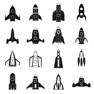 Roket Icons set, basit tarzı
