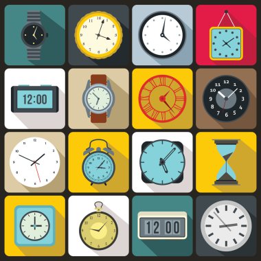 Zaman ve masa saati Icons set