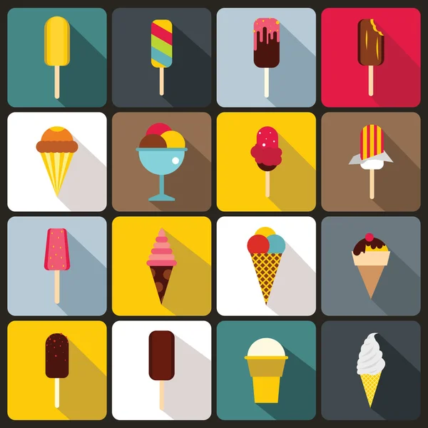 Ice cream icons set — Stock Vector