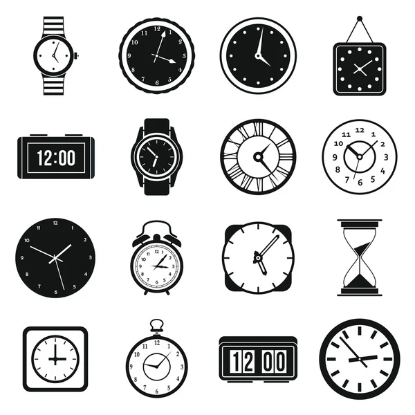 Tid och klockan ikoner set — Stock vektor