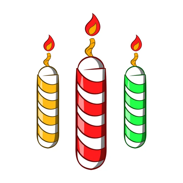 Festliche Kerzen Ikone, Cartoon-Stil — Stockvektor