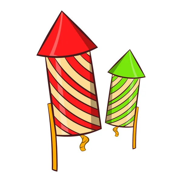 Firecracker pictogram, cartoon stijl — Stockvector