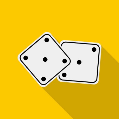 Düz stil beyaz dices simgesini