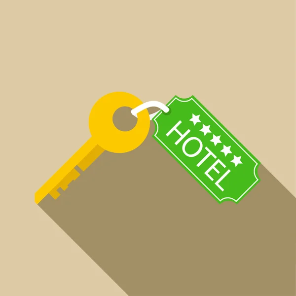 Icône clé de l'hôtel dans le style plat — Image vectorielle
