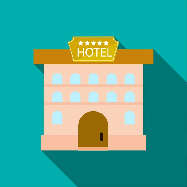 Hotel cinco estrellas icono en estilo plano — Vector de stock