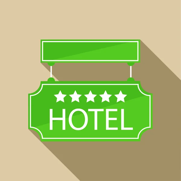 Öt csillagos hotel aláírás ikonra, lapos stílusú — Stock Vector