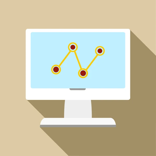 Monitor per computer con icona grafico aziendale — Vettoriale Stock