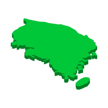 Güney Kore simgesi, izometrik 3d stil Haritası