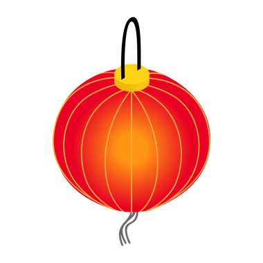 Kağıt fener simgesi, izometrik 3d stili