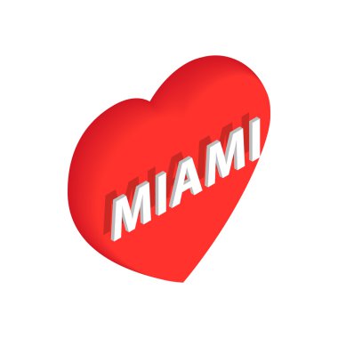 Miami simgesi, izometrik 3d tarzı seviyorum