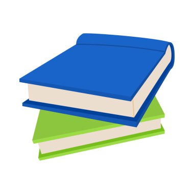 İki kitap simgesi çizgi film tarzı
