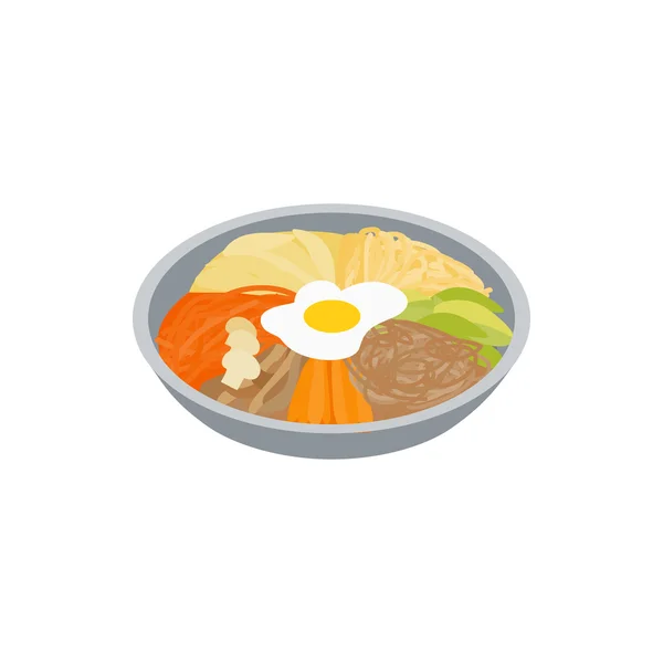 Korean food icon, isometric 3d style — Stock Vector