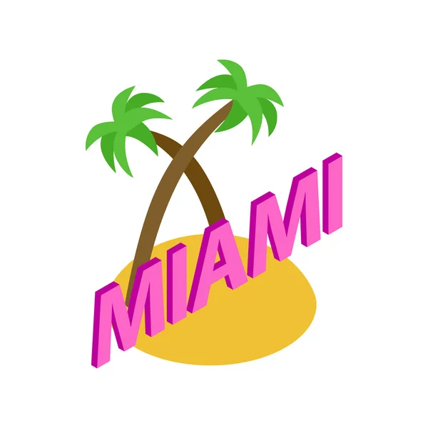 Miami pictogram, isometrische 3D-stijl — Stockvector