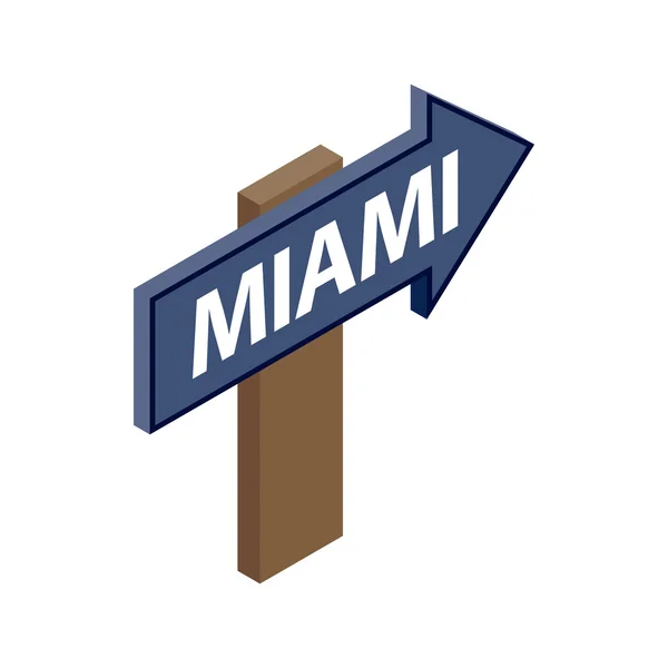 Sinal de seta Miami ícone, estilo 3D isométrico —  Vetores de Stock