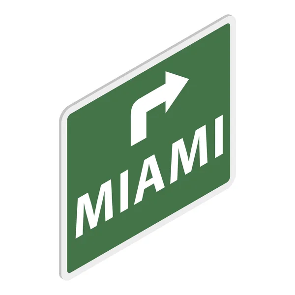 Dopravní značka ikonou Miami, izometrické 3d styl — Stockový vektor