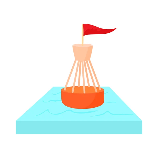 Bouée de direction nautique avec icône drapeau — Image vectorielle