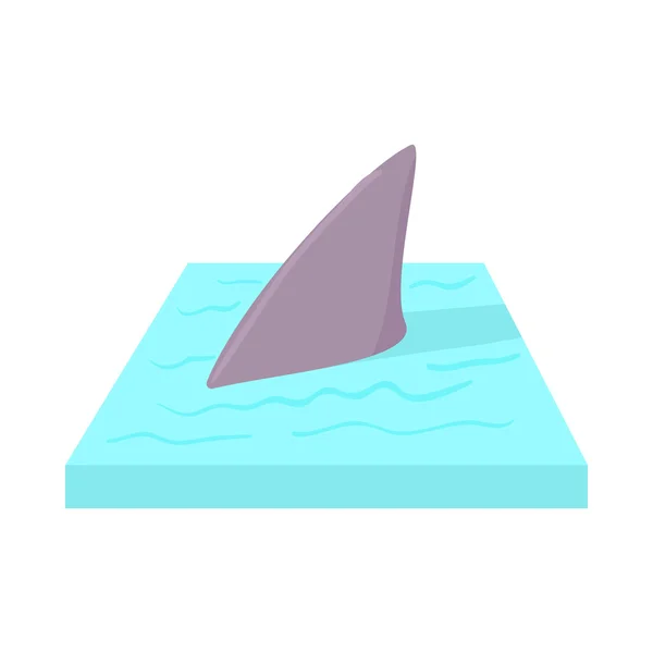 Žralok v ikoně moře v kreslených stylu — Stockový vektor