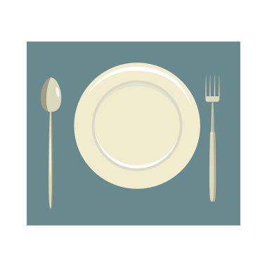 Boş tabak çatal ve bıçak simgesi olan yer ayarı