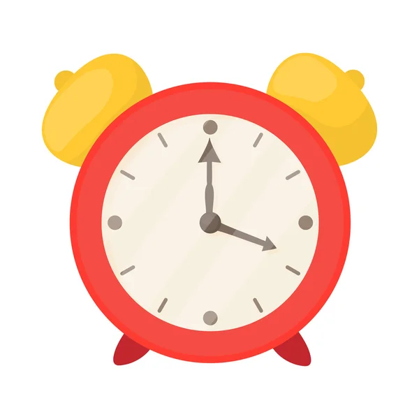 Icono de despertador rojo, estilo de dibujos animados — Vector de stock