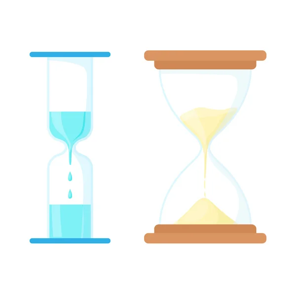 Zand en water hourglasses pictogram, cartoon stijl — Stockvector