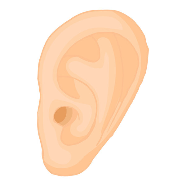 Human ear icon in cartoon style