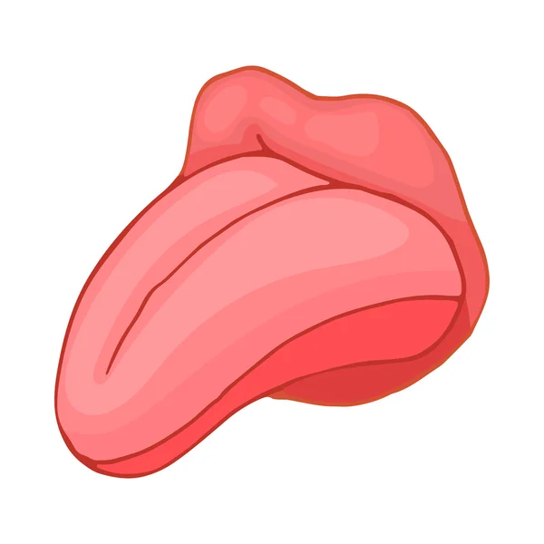 Mänskliga tungan ikon, tecknad stil — Stock vektor