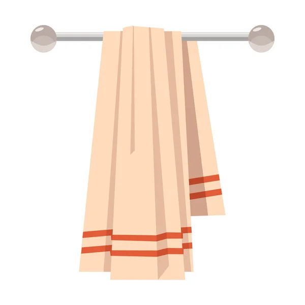 Schone handdoek op het pictogram van een hanger, cartoon stijl — Stockvector