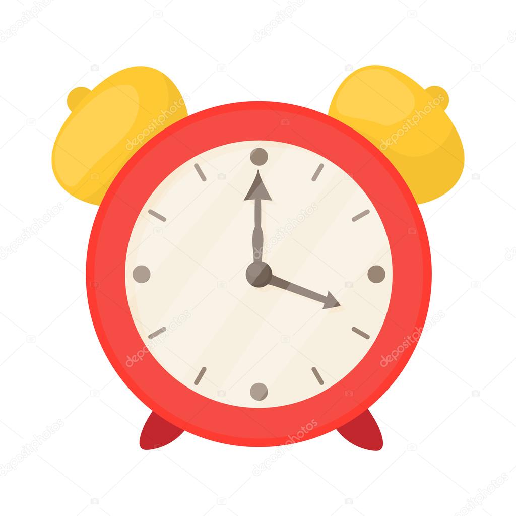 Icono de despertador rojo estilo de dibujos animados Vector de