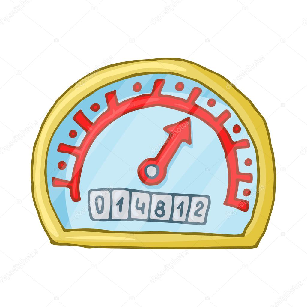 Speedometer and odometer icon, cartoon style — Stock Vector © ylivdesign 113039474