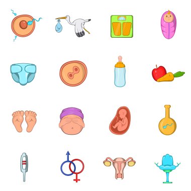 Yeni doğan bebek Icons set