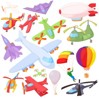 Havacılık Icon Set, karikatür tarzı