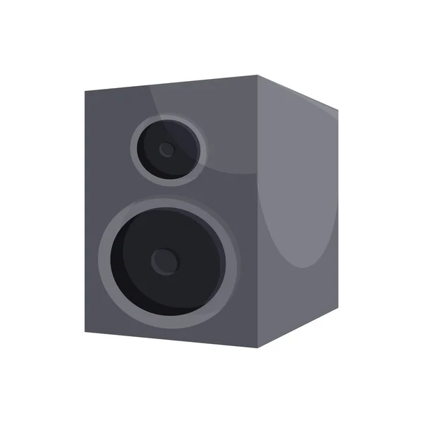 Icône de haut-parleur sonore noir, style dessin animé — Image vectorielle