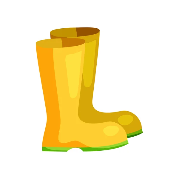 Yellow rubber boots icon, cartoon style — Stock Vector