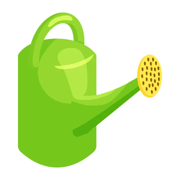 Riego verde icono de la lata, estilo de dibujos animados — Vector de stock