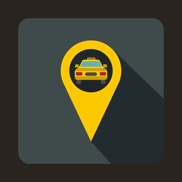 Icono de taxi geográfico, estilo plano — Archivo Imágenes Vectoriales