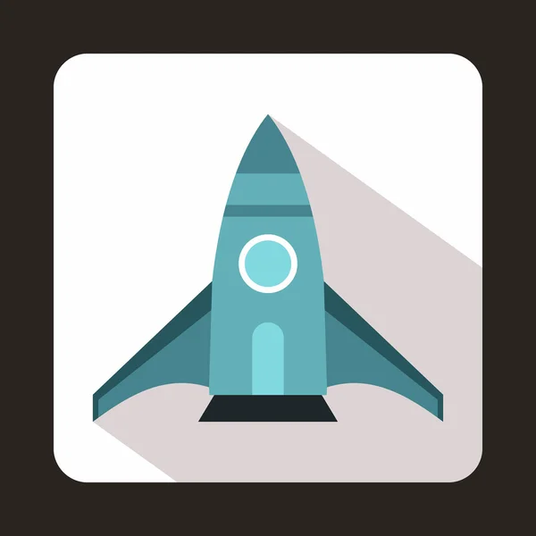 Icono de cohete, estilo plano — Vector de stock