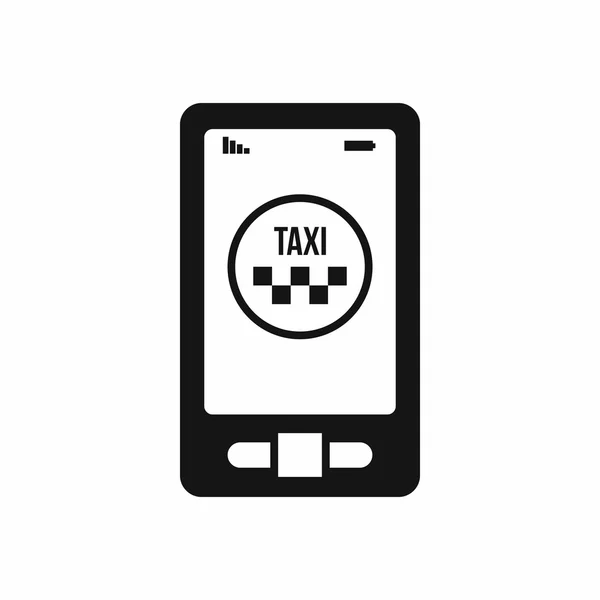 Taxi-App im Telefon-Icon, einfacher Stil — Stockvektor