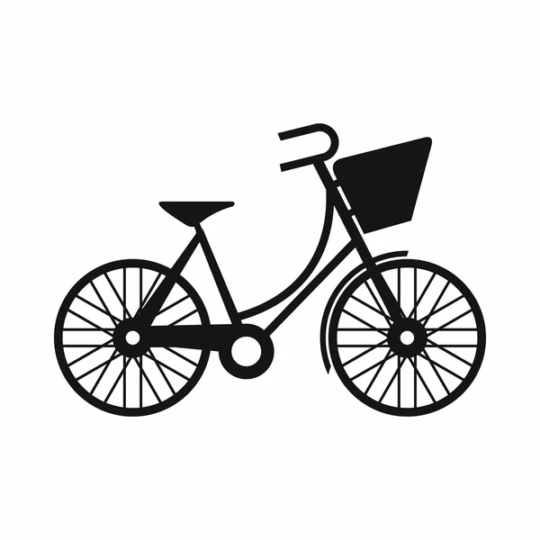 Fahrrad mit Gepäcksymbol, einfacher Stil — Stockvektor