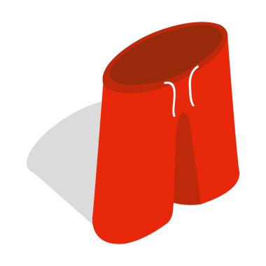 Yüzme simgesi, izometrik 3d stil için kırmızı şort