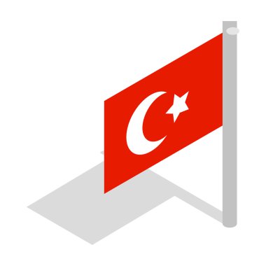 Türkiye'nin simgesi, izometrik 3d stil bayrağı