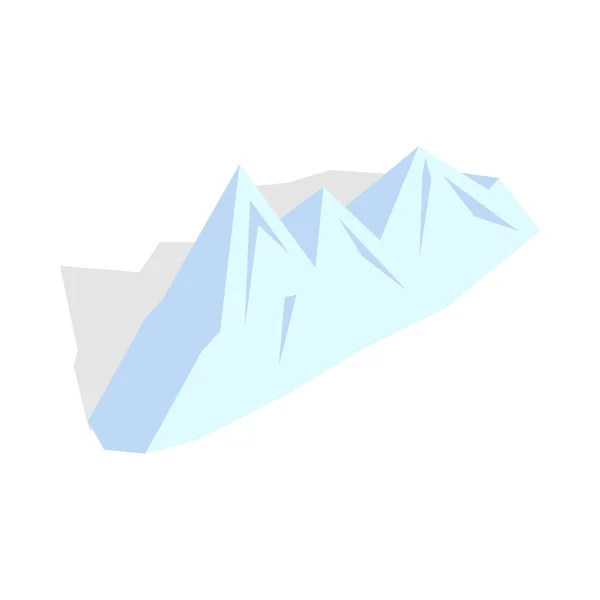 Icona delle montagne innevate, stile isometrico 3d — Vettoriale Stock